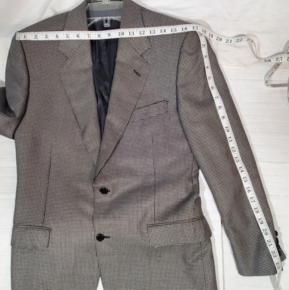CANALI SAKS FIFTH AVENUE GRAY HOUNDSTOOTH SUIT BLAZER SIZE 50 R EUROPE 40 R USA - Picture 9 of 9